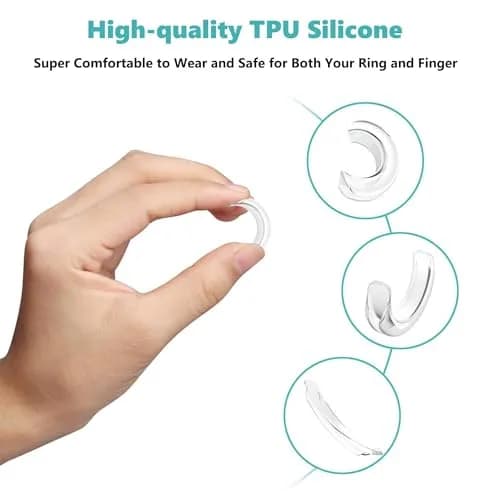 Feramox Invisible Ring Size Adjuster Set | 8 Sizes Fit 1mm-10mm Bands, Transparent TPU Silicone thumbnail 2