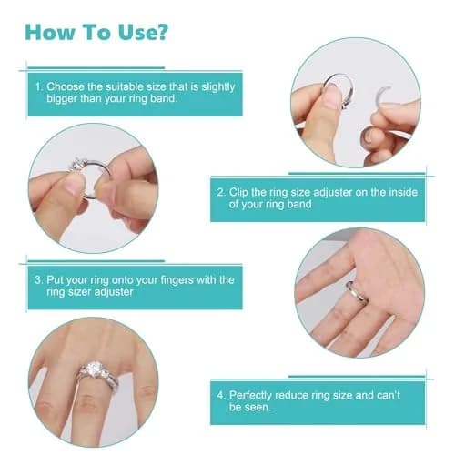 Feramox Invisible Ring Size Adjuster Set | 8 Sizes Fit 1mm-10mm Bands, Transparent TPU Silicone thumbnail 3