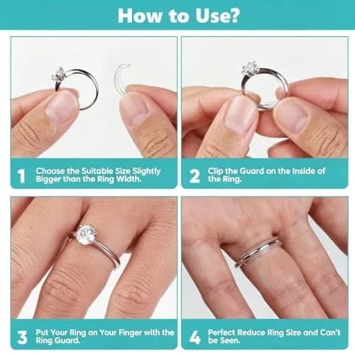 Feramox Invisible Ring Size Adjuster Set | 8 Sizes Fit 1mm-10mm Bands | Transparent TPU Material thumbnail 3