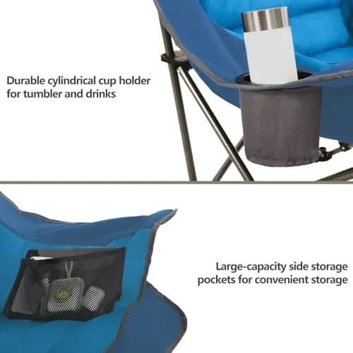 Colegence Oversized Camping Chair for Adults, Padded Lawn Chair 2 Pack | Supports 500 lbs, Weather-Resistant, Heavy Duty Support thumbnail 7