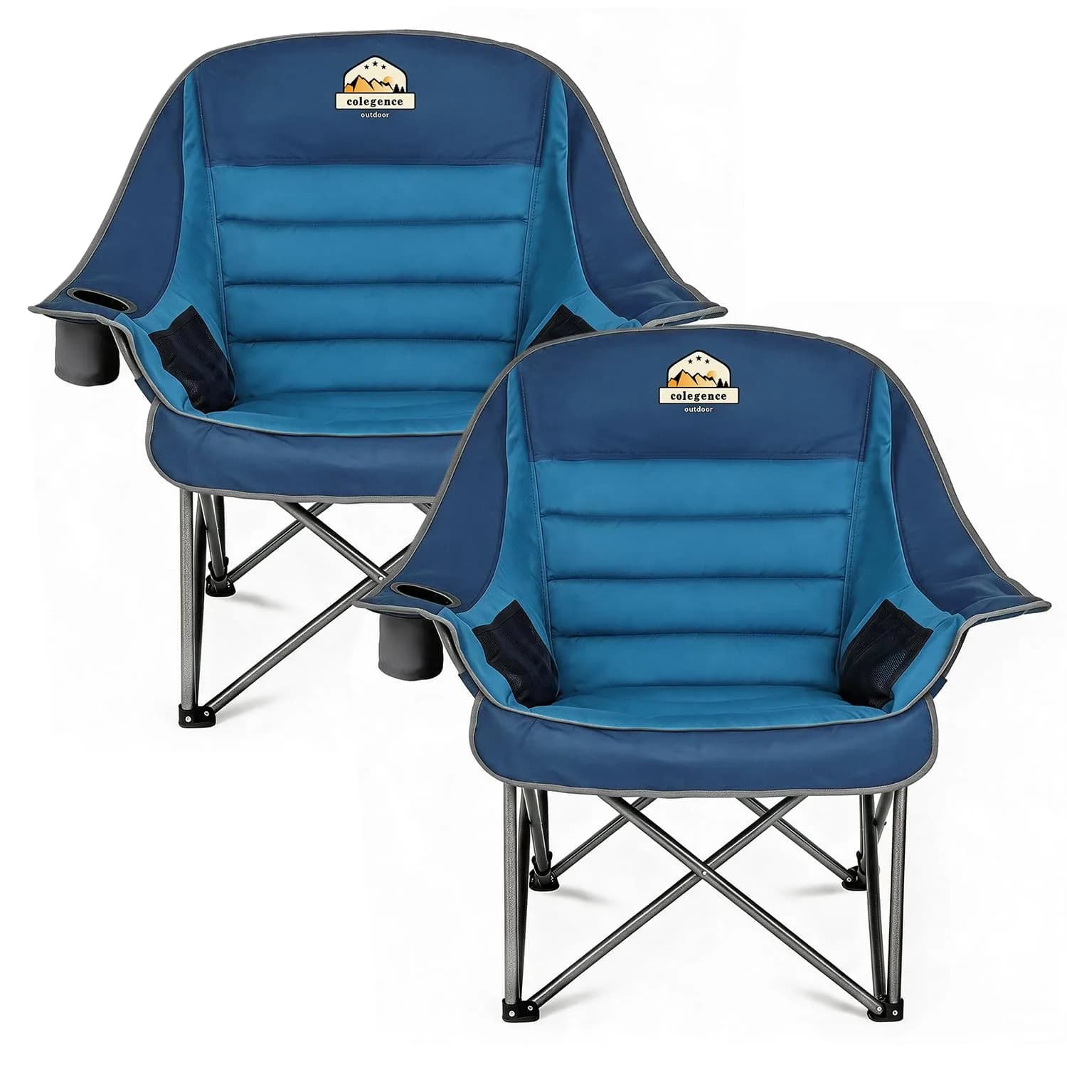Colegence Oversized Camping Chair for Adults, Padded Lawn Chair 2 Pack | Supports 500 lbs, Weather-Resistant, Heavy Duty Support - main product image