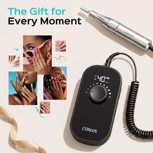 COSLUS E51 Professional Nail Drill Portable Electric Nail File with 40,000 RPM Motor & 12-Hour Battery | Rechargeable & Cordless for Salon & Home Use thumbnail 9