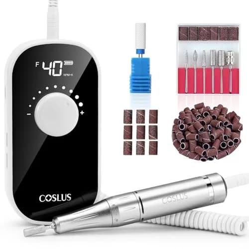 COSLUS Professional Rechargeable Electric Nail Drill with Smart LED Display, 40,000 RPM - main product image