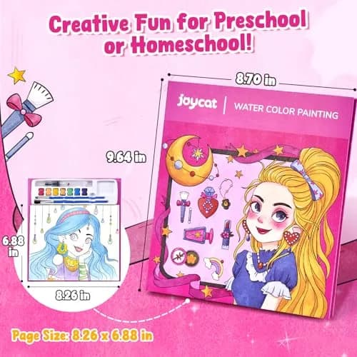 JoyCat Paint with Water Coloring Books for Toddlers (Makeup & Manicures) | 20 Pages, Mess-Free Watercolor Art Activity thumbnail 5