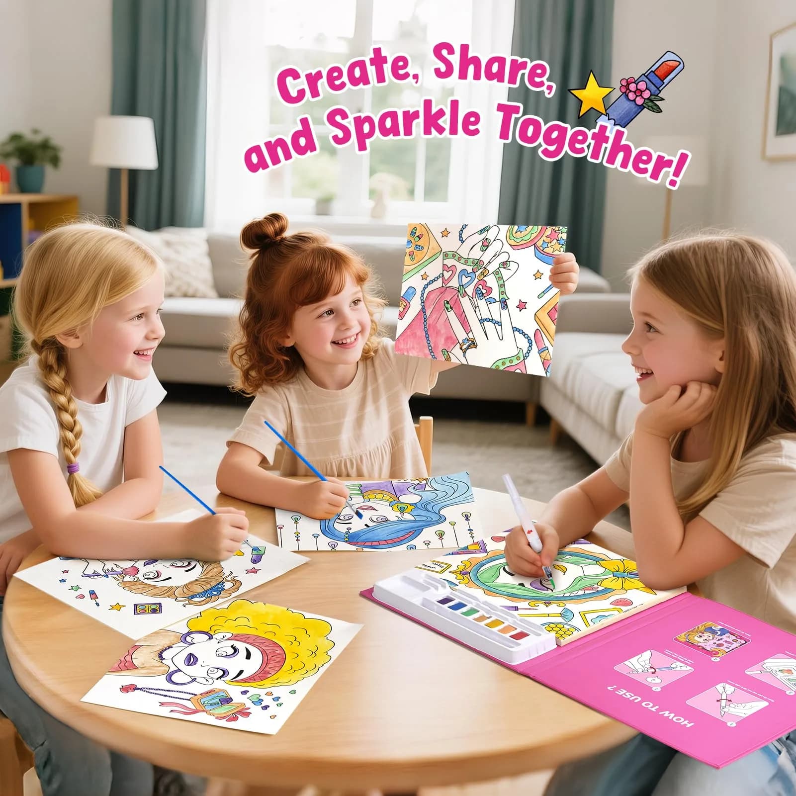 JoyCat Paint with Water Coloring Books for Toddlers, Watercolor Painting Sets with Brush | USA Import - view 4