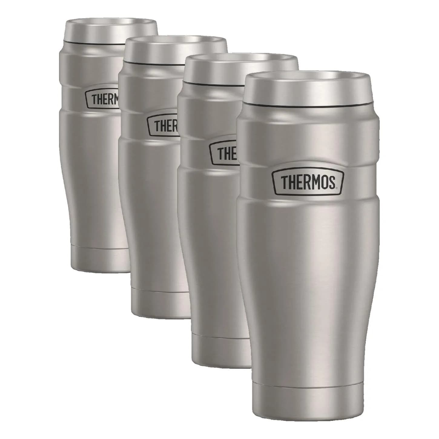 THERMOS Stainless King 16oz Travel Tumbler - Matte Steel - 4 Pack - main product image