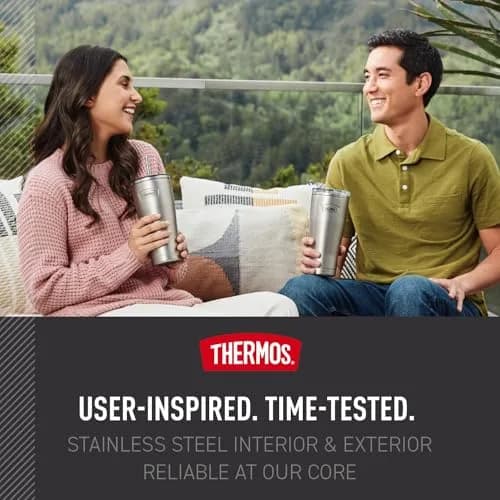 THERMOS ICON SERIES Stainless Steel Cold Tumbler with Straw 24 Ounce Matte Stainless Steel | Pack of 4 thumbnail 5