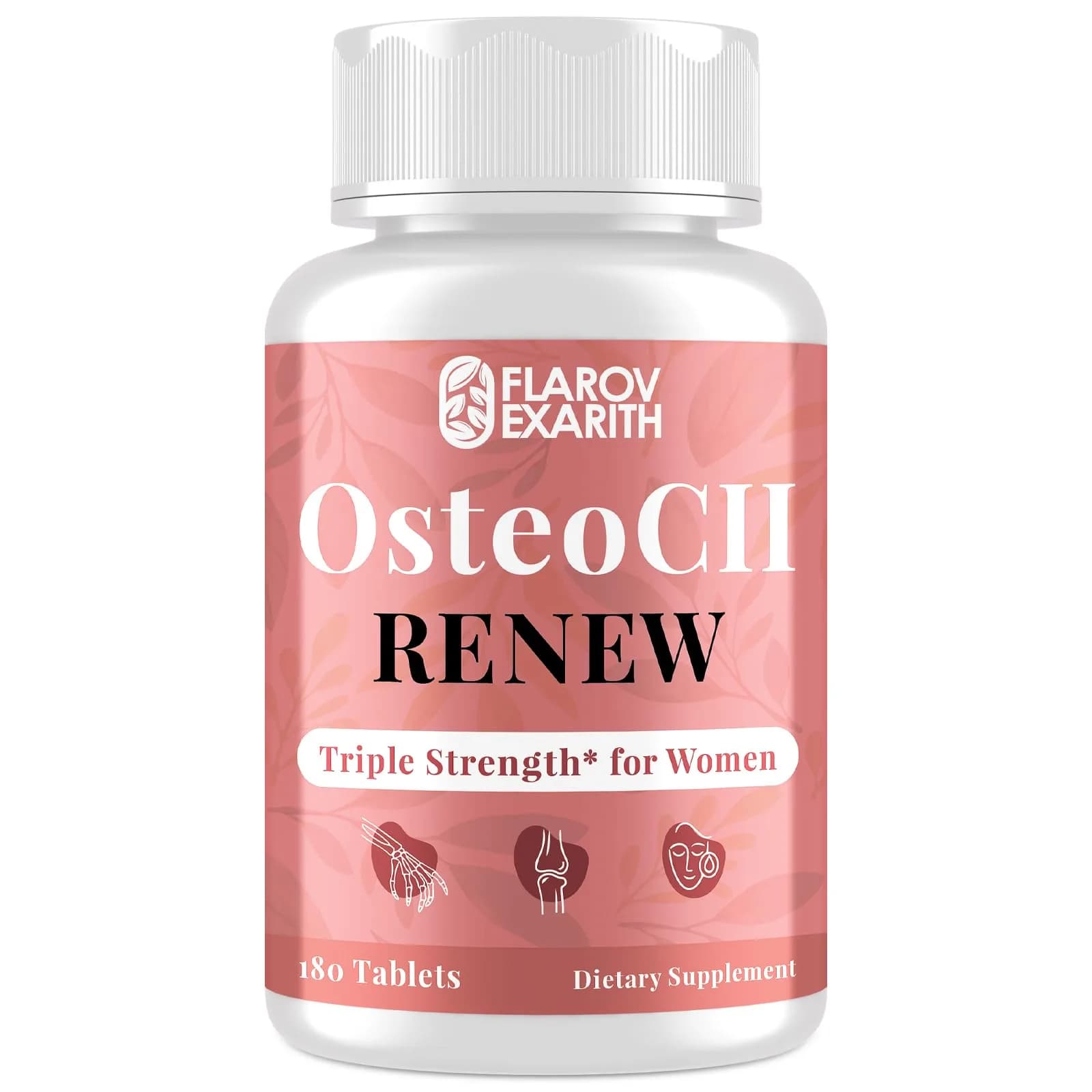 Flarovexarith OsteoCII Renew Triple Strength Joint Supplement for Women 180 Tablets | Collagen, Glucosamine, Chondroitin, Calcium, Vitamin D3 - main product image