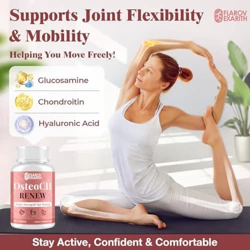 Flarovexarith OsteoCII Renew Triple Strength Joint Supplement for Women 180 Tablets | Collagen, Glucosamine, Chondroitin, Calcium, Vitamin D3 thumbnail 3