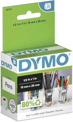 DYMO Multi-Purpose Labels White Extra Small 1.27cm x 2.54cm (1/2" x 1") | Direct Thermal Printing thumbnail 1