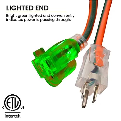 Power By GoGreen 16/3 25ft Outdoor Extension Cord with Lighted End - Contractor Grade, Moisture Resistant, 12-Pack | Heavy Duty Tools thumbnail 4