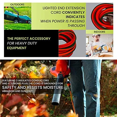 Power By GoGreen 16/3 25ft Outdoor Extension Cord with Lighted End - Contractor Grade, Moisture Resistant, 12-Pack | Heavy Duty Tools thumbnail 7