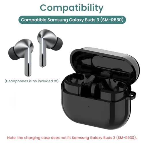 RuenTech Charging Case for Samsung Galaxy Buds 3 Pro (SM-R630) | Wireless & Wired Charging | Black (Type-C, 1 Pack) thumbnail 4