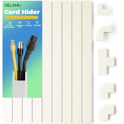 Delamu 142in Beige Cable Raceway Kit | UL94 V-0 Rated for 2-3 Wires on Wall thumbnail 1