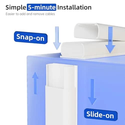 Delamu White Cord Hider Raceway 600cm (236in) | Paintable Cable Management for 2-3 Wires thumbnail 5