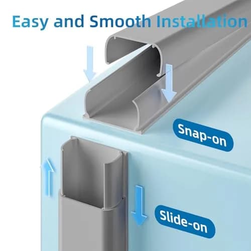 Yecaye Grey Cord Management Cover 142cm (55.9in) | Conceals 2-3 Wires for Wall Mounting thumbnail 4