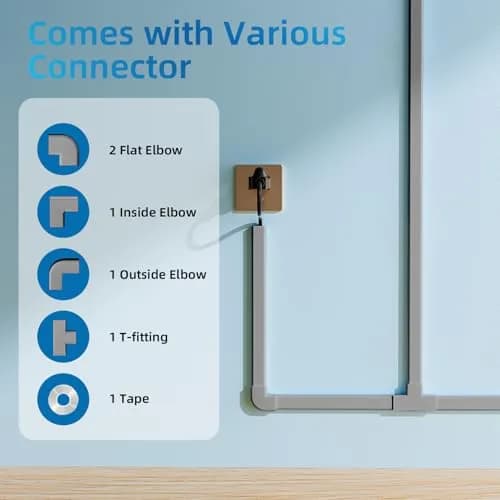 Yecaye Grey Cord Management Cover 142cm (55.9in) | Conceals 2-3 Wires for Wall Mounting thumbnail 3
