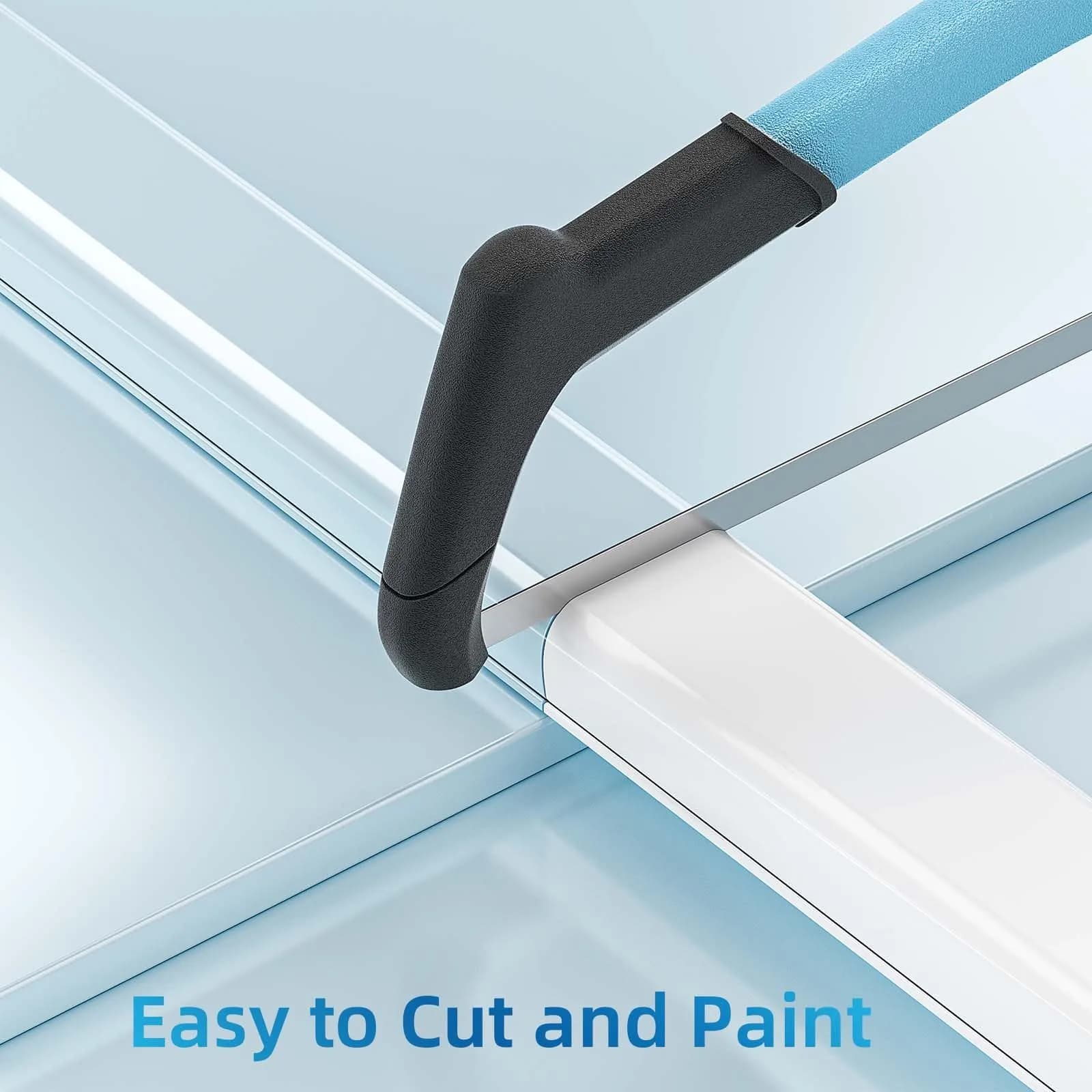 Yecaye White Cord Management Cover 235in (597cm) | Conceals 2-3 Cables for Tidy Walls - view 5