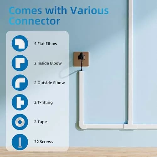 Yecaye White Cord Management Cover 235in (597cm) | Conceals 2-3 Cables for Tidy Walls thumbnail 3