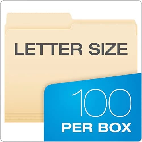 Pendaflex File Folders Letter Size Manila 1/2 Cut 100/Box | Standard Manila Filing Solution thumbnail 5