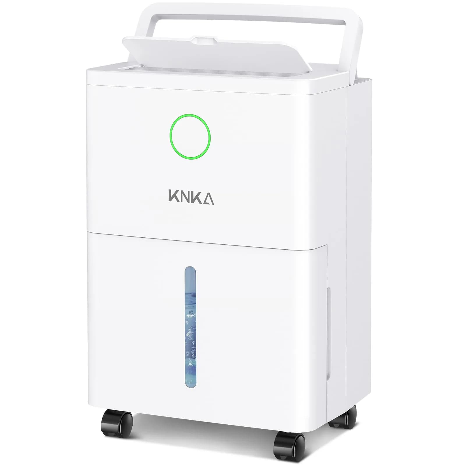 KNKA Dehumidifier for Basement 21 Pint | Smart Humidistat, Drain Hose, White — White