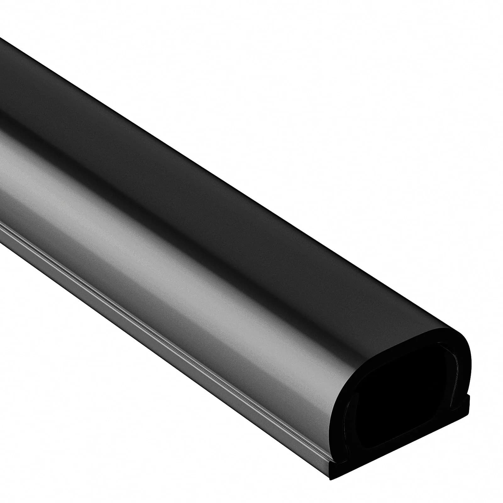 Yecaye Black Mini Cord Hider 128in (W0.5in H0.31in) | Conceals 3-4 Cables for Home Office - main product image