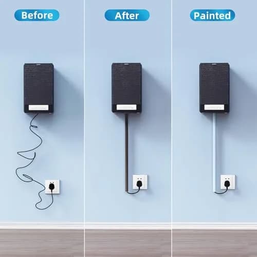 Yecaye Mini Cord Hider 36.29 cm (14.17 in) Black | Conceals Single Wires on Walls thumbnail 4