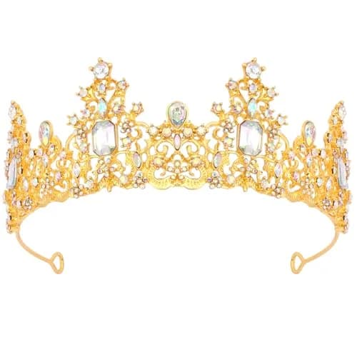 Didder Jewelry Tiara Crown 6.8in Diameter | Elegant Princess Headpiece for Women & Girls thumbnail 1