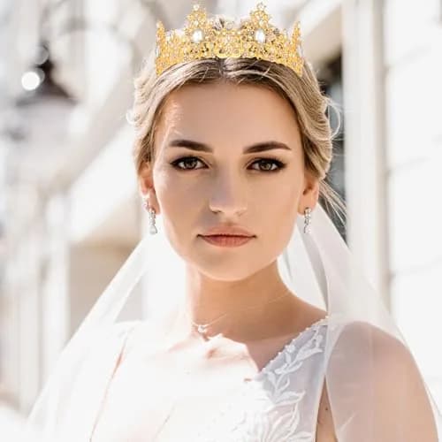 Didder Jewelry Tiara Crown 6.8in Diameter | Elegant Princess Headpiece for Women & Girls thumbnail 5