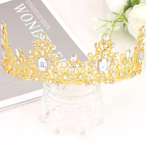 Didder Jewelry Tiara Crown 6.8in Diameter | Elegant Princess Headpiece for Women & Girls thumbnail 7