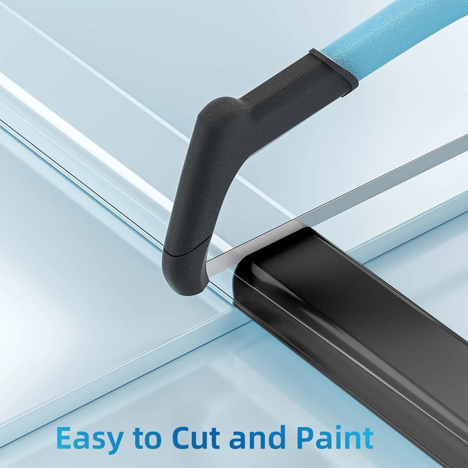 Yecaye Black Cord Management Cover 142in (360.68 cm) | Conceals 2-3 Wires on Walls - view 5