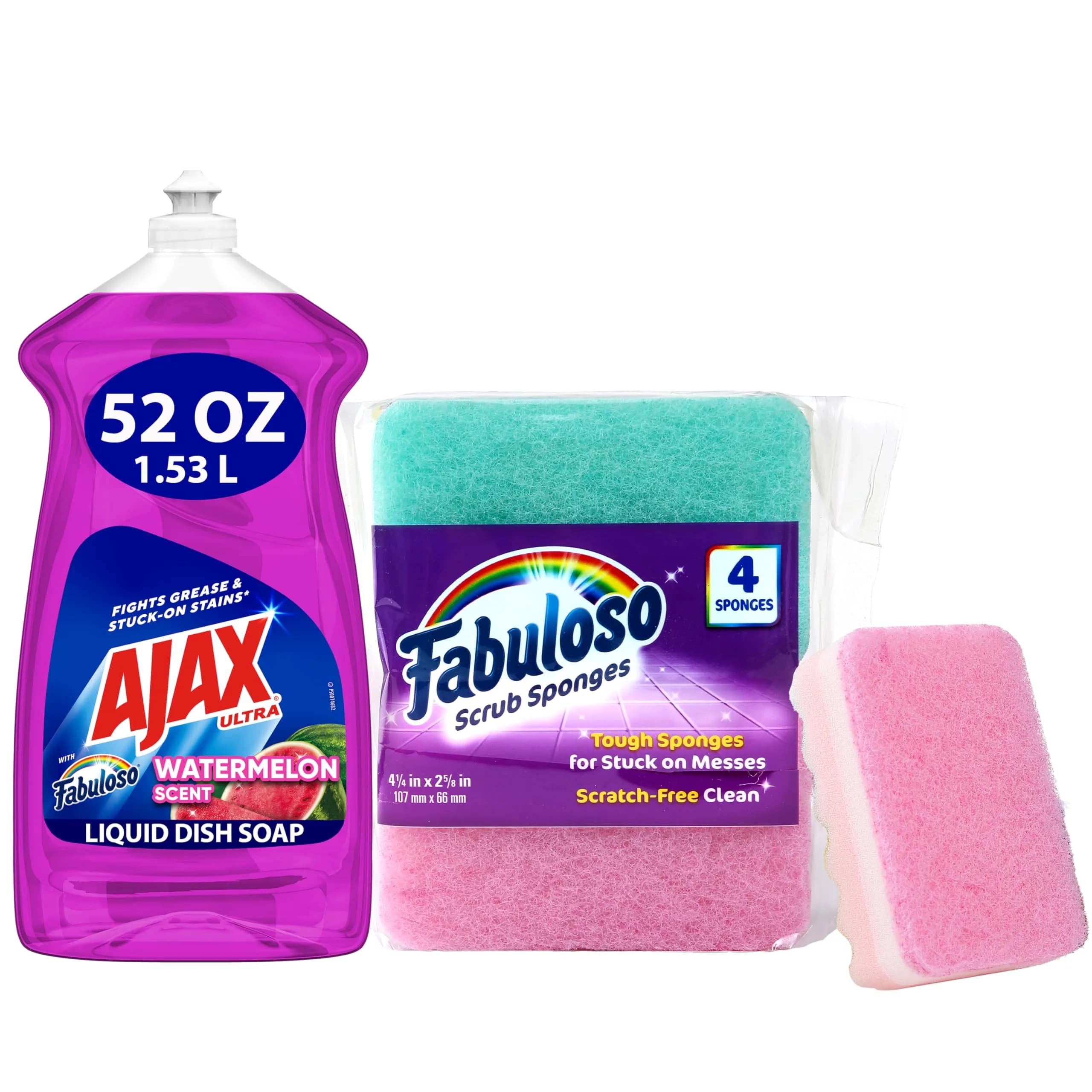 Ajax Ultra Liquid Dish Soap with Fabuloso Watermelon Scent, 1540ml (52 fl oz) Bottle | Fights Grease & Stuck-On Stains - main product image