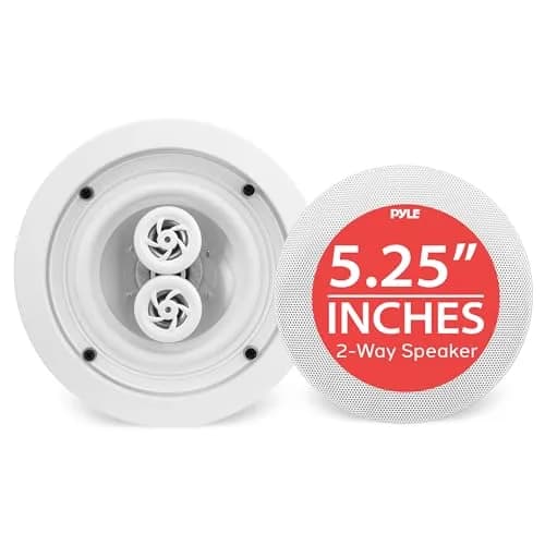 Pyle 5.25” 2-Way Ceiling Speaker, 200W Peak Power | Weatherproof HiFi Sound for Indoor & Outdoor thumbnail 1