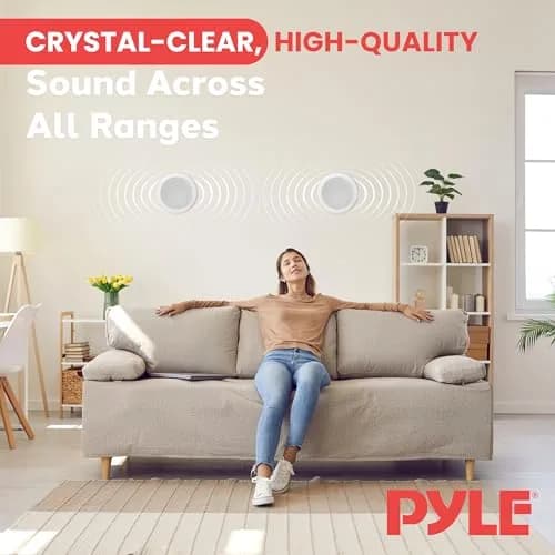 Pyle 5.25” 2-Way Ceiling Speaker, 200W Peak Power | Weatherproof HiFi Sound for Indoor & Outdoor thumbnail 3