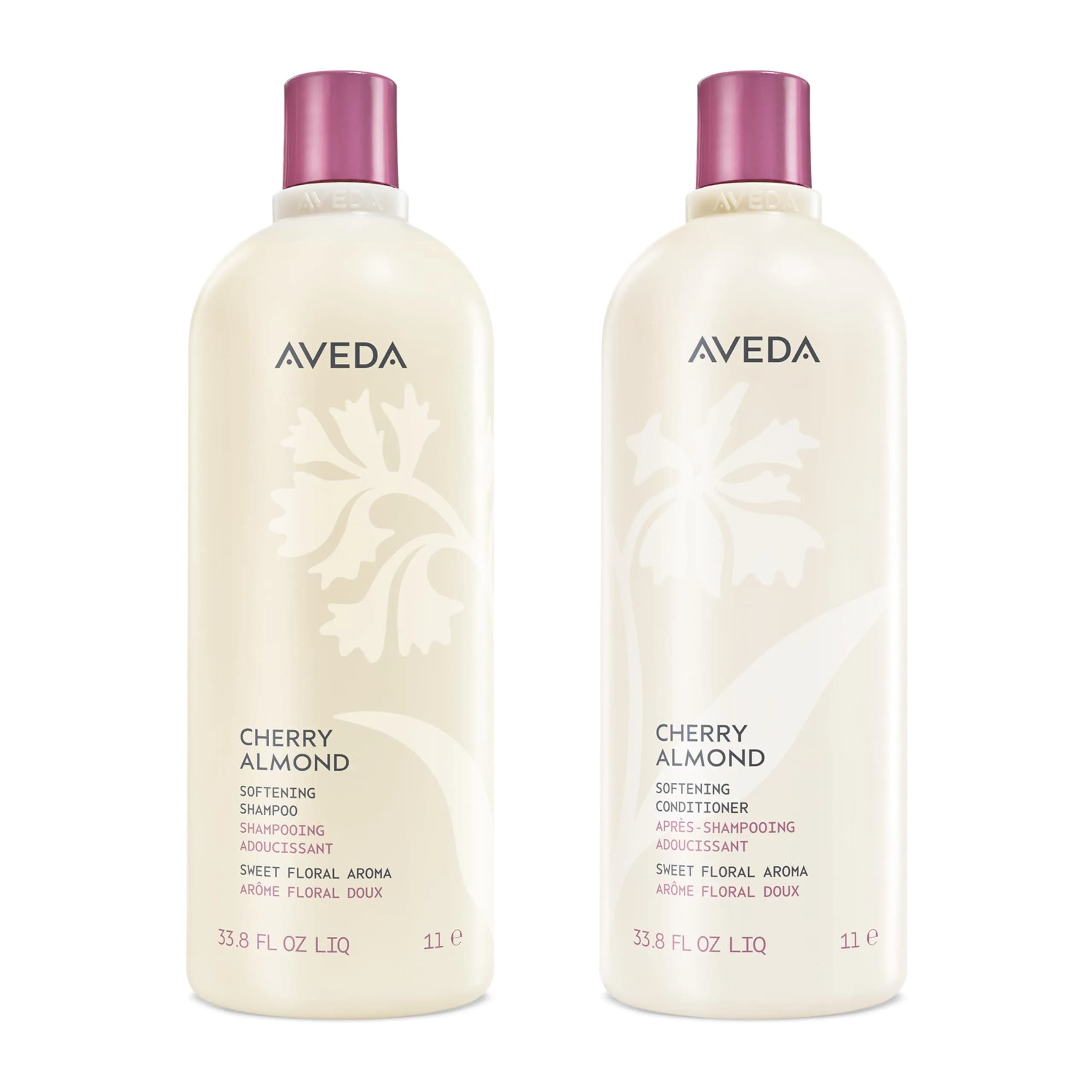 AVEDA Cherry Almond Softening Shampoo & Conditioner Duo 67.6ml | Adds Softness & Shine, Silicone Free, Naturally Derived