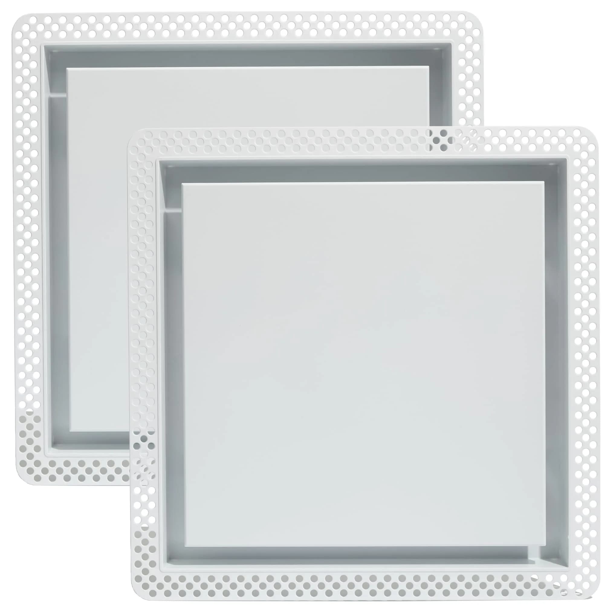 Fittes Flush 14.25x14.25" ABS Plastic Exhaust Fan Cover, White - 2pk | Modern, Seamless Ceiling Vent Cover — Cotton White