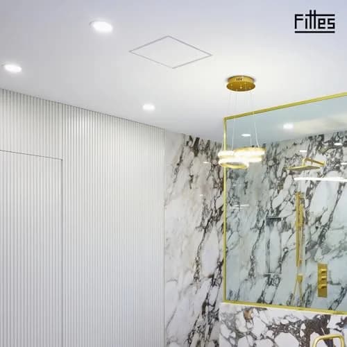 Fittes Flush 14.25x14.25" ABS Plastic Exhaust Fan Cover, White - 2pk | Modern, Seamless Ceiling Vent Cover thumbnail 8