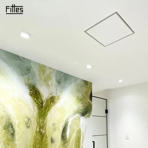Fittes Flush 14.25x14.25" ABS Plastic Exhaust Fan Cover, White - 2pk | Modern, Seamless Ceiling Vent Cover thumbnail 9