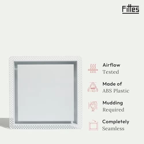 Fittes Flush 14.25x14.25" ABS Plastic Exhaust Fan Cover, White - 2pk | Modern, Seamless Ceiling Vent Cover thumbnail 2