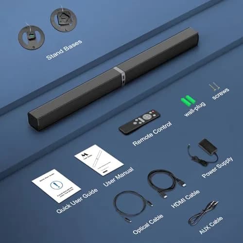 MZEIBO 2.1 Channel Soundbar 80W Detachable Bluetooth Home Theater Audio System 81.28 cm (32 inches) thumbnail 9
