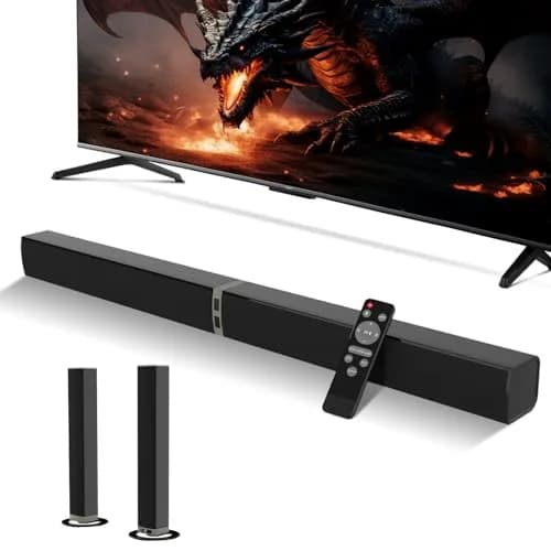 MZEIBO 2.1 Channel Soundbar 80W Detachable Bluetooth Home Theater Audio System 81.28 cm (32 inches) thumbnail 2