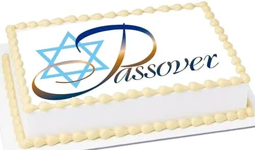 RA Pape Custom Edible Cake Topper – Star David Passover Design – 9x13 in | Vibrant Colors, Easy Application thumbnail 2