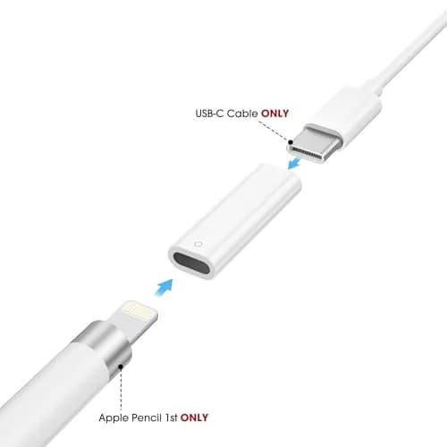 TechMatte Apple Pencil 1st Gen Charging Adapter | Lightning to USB-C Connector for iPad 10th/11th Gen thumbnail 3