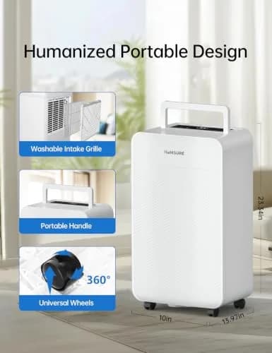 HUMSURE Dehumidifier 80 Pints | Basement & Large Space Moisture Control thumbnail 2