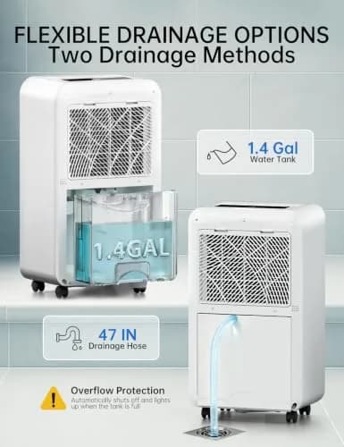 HUMSURE Dehumidifier 80 Pints | Basement & Large Space Moisture Control thumbnail 3