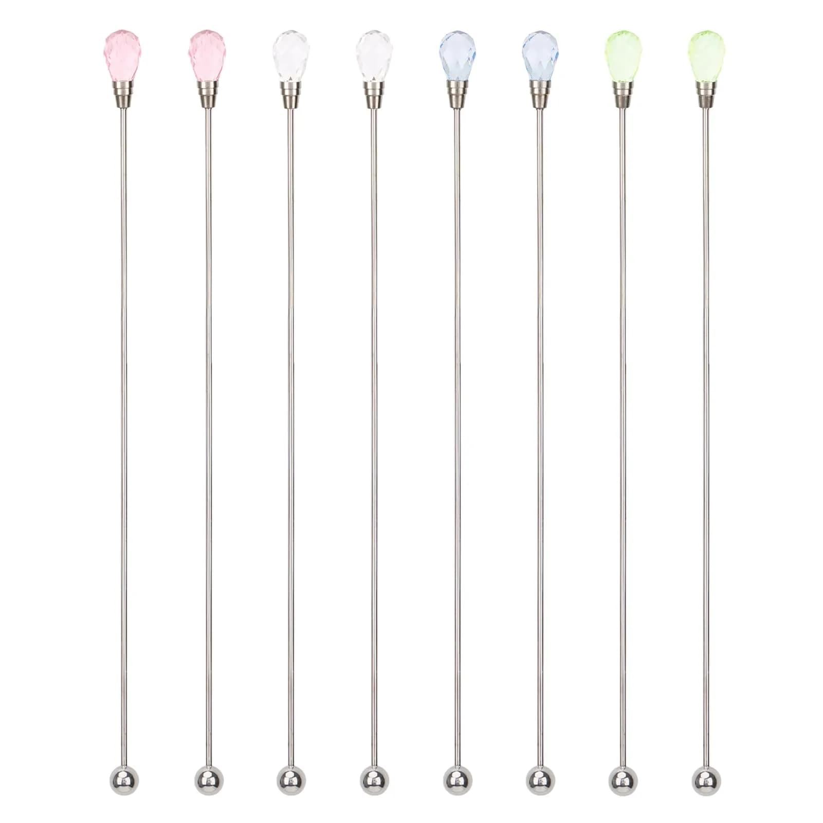 kilofly Rhinestone Party Stir Swizzle Stick Set of 8 | Elegant Bar Accessories for Drinks in India