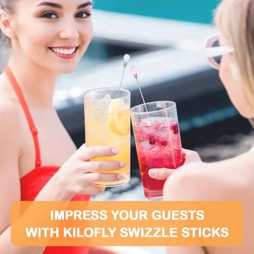 kilofly Rhinestone Party Stir Swizzle Stick Set of 8 | Elegant Bar Accessories for Drinks in India thumbnail 6
