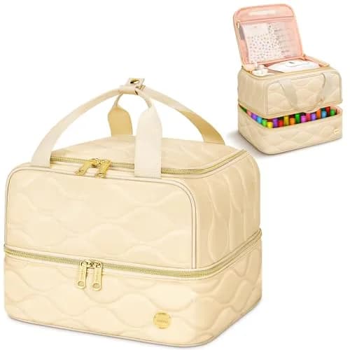 YOREPEK 2 Layer Nail Polish Organizer Case for 42 Bottles (15ml / 0.5 fl.oz) | Holds Gel Polish, UV Lamp & Tools thumbnail 9