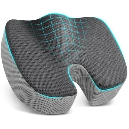TushGuard Office Chair Cushion Large Black&Grey | Premium Memory Foam Seat Pad - main product image