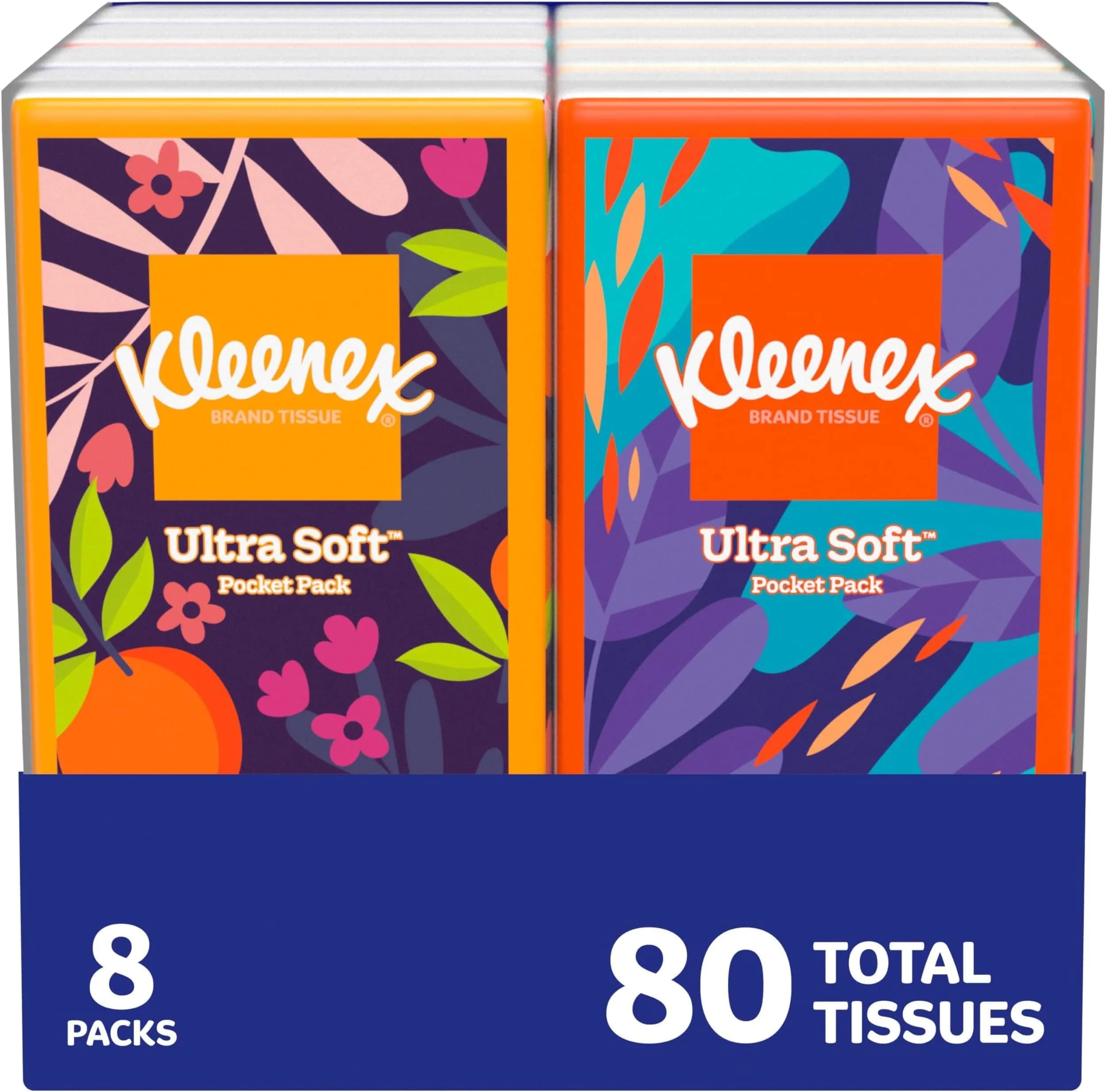 Kleenex On-The-Go Pocket Pack Facial Tissues, 10 Tissues per Pack (96 Packs) | 3-Ply Softness for Travel - main product image